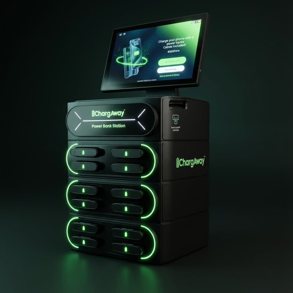 Chargaway powerbank station met groene verlichting