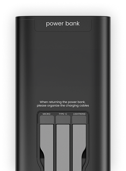Achterkant van de powerbank